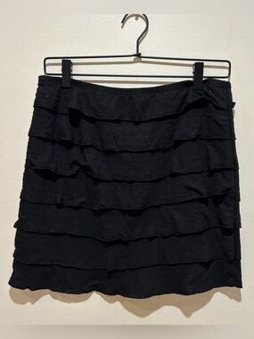 Studio M Black Tiered Ruffled Pull On Mini Skirt - Women’s Size Medium